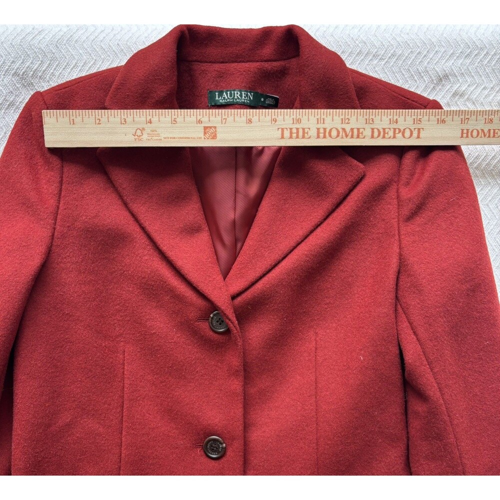 Lauren Ralph Lauren Women's Wool Blend Coat Fully Lined Sienna Red Color Size 8 - Picture 9 of 14